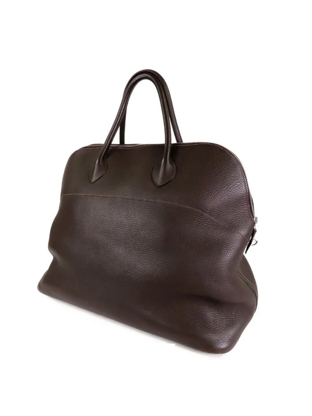 Hermes Bolide 45 Ebene Silver Taurillon Boston Bag